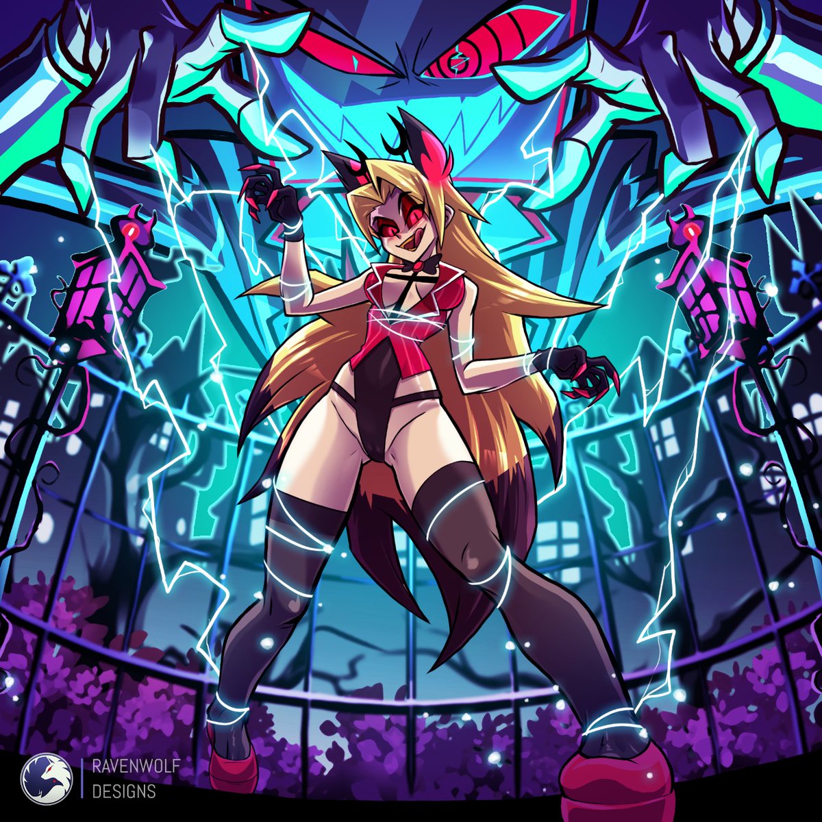 🎃Halloween YCH – $65🎃
Step into the spotlight of Hell’s Radio Demon! 
Halloween edition YCH features Alastor pulling the strings on your OC
Vox Edition Also available

🎃Limited slots 
🎃+$15 for NSFW
🎃DM to claim yours before the curtains close

#HazbinHotel