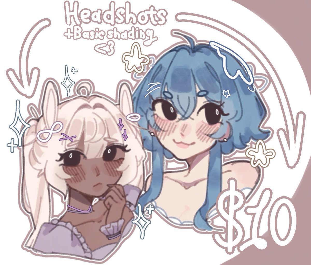 $10 headshot commissions opened!⋆౨ৎ˚⟡˖

˚∘⊰⋆˙⟡˙⋆⊱˚∘
dm me for more options!♡
#commissionsopen #commissionart #Commission