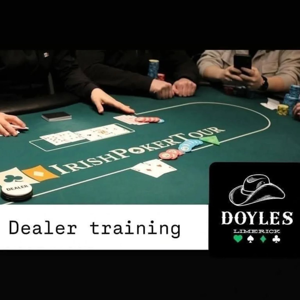 Dealer training course kicks off next week! 
Course will take place over 4 evenings - 13,14,20,21 Oct from 7pm-10pm at Doyles Poker Club, Limerick. The cost of the course is €80. Those who complete training will be offered work at various Irish Poker Tour events