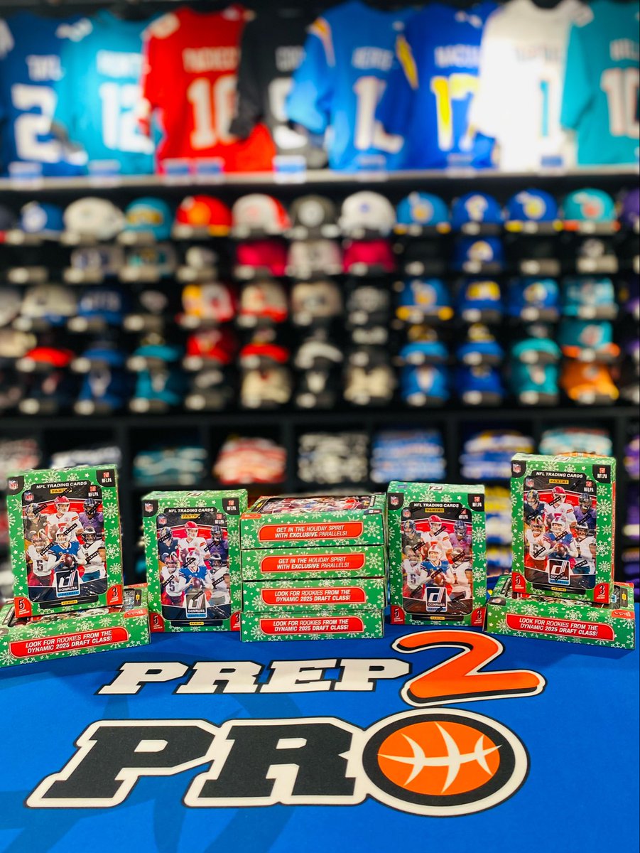 prep2pro's tweet photo. 2025 Donruss Football Tins are NEW at Prep 2 Pro! Look for Tin Exclusive Parallels and Autographs! Hunt for Downtowns! Includes 3 packs/tin, and 5 cards/pack. #prep2pro #wheresportsfansgo #paniniamerica https://t.co/ONz6PW9GMd