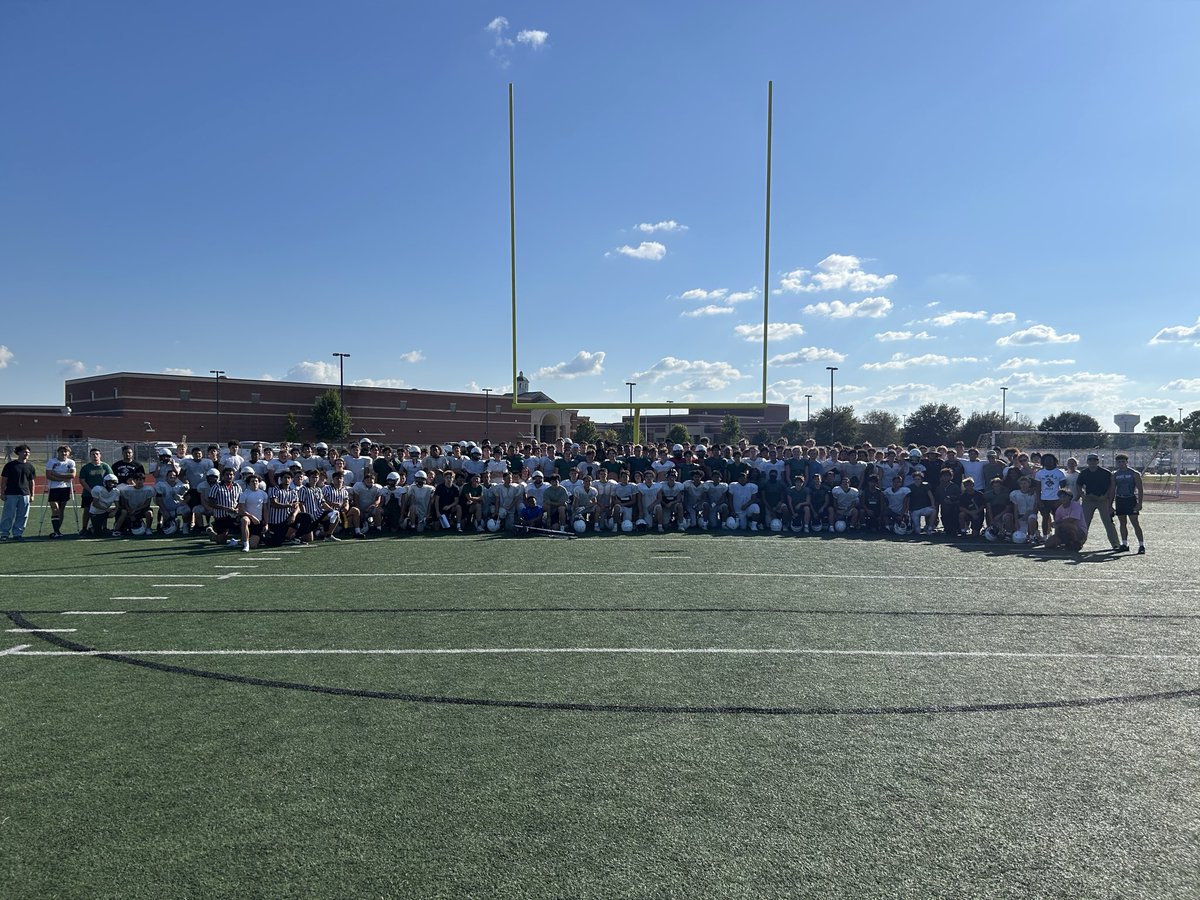 One of the few times all year we have the entire program (Freshman, JV, and Varsity) all together at once following our Freshman Vs JV scrimmage this afternoon.