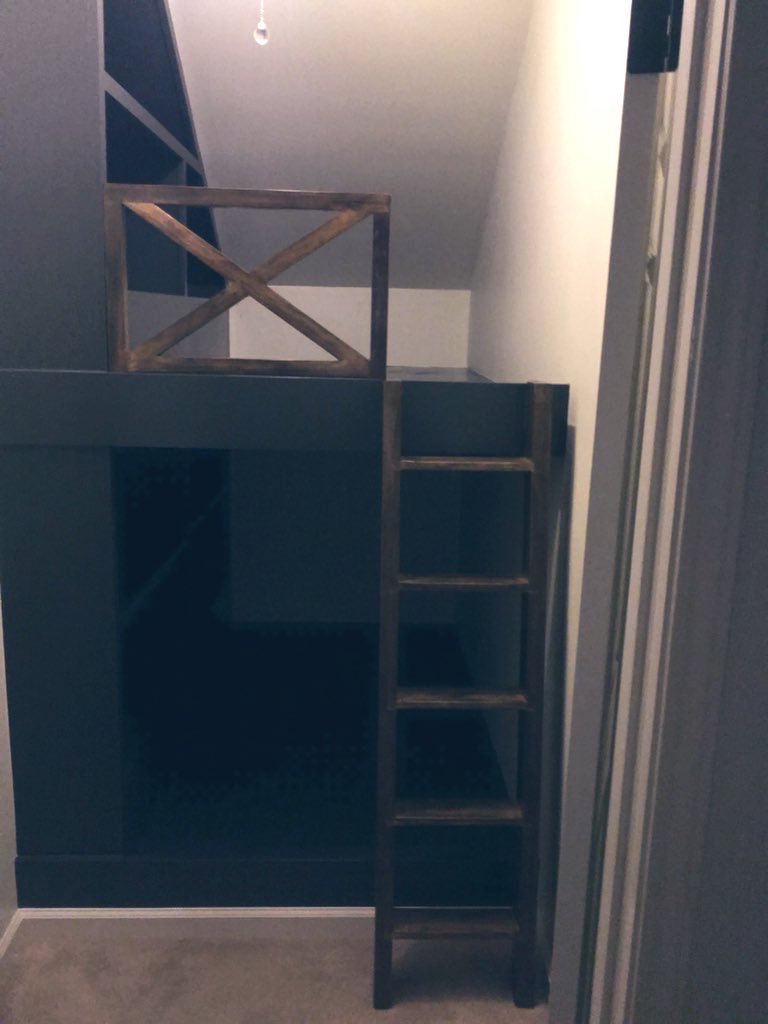 RossDaigle's tweet image. Tell me-
How did I do?
See the sketch. Now see the project in progress.
Now see the finished product.
What do you think? A good mini-bunk?
