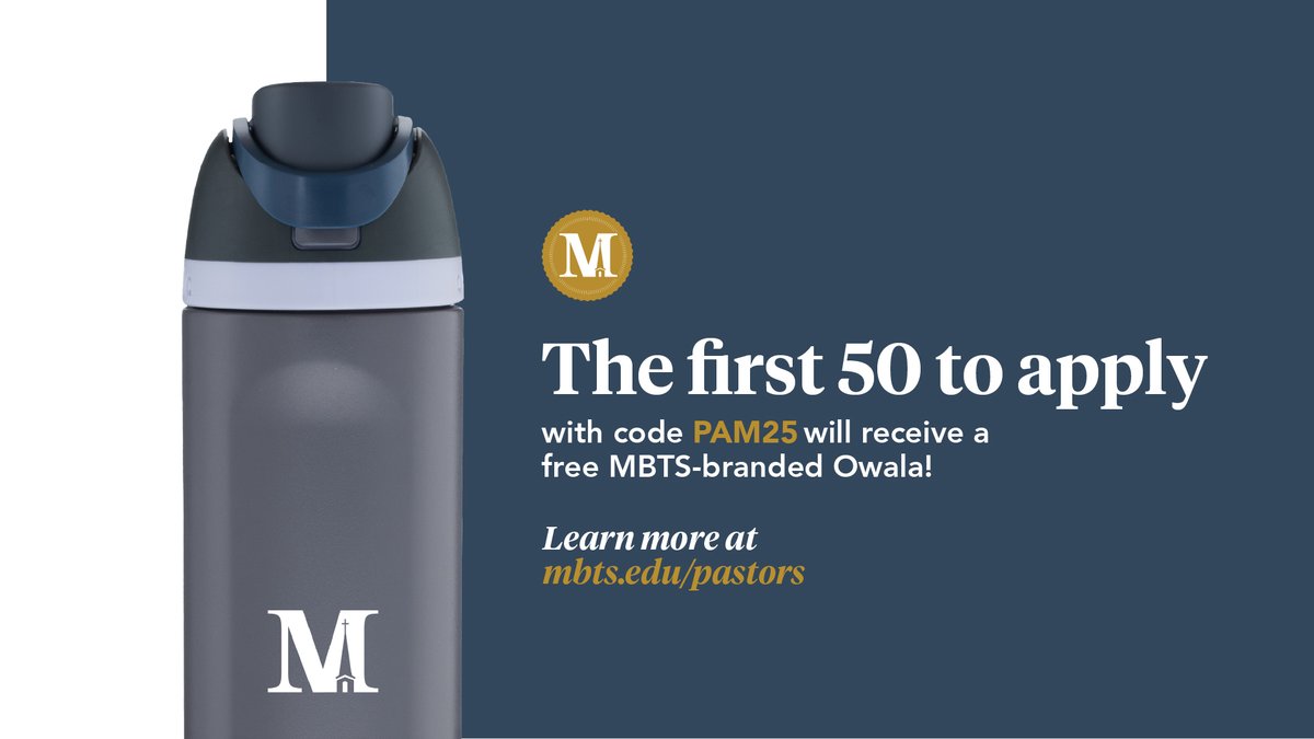 MBTS's tweet image. 🎉 Pastor Appreciation Month is here, and we’ve got something for YOU!

Apply this October and get a free MBTS Owala water bottle, just use code PAM25! Limited to the first 50 applicants.

🔗 bit.ly/45tubrT