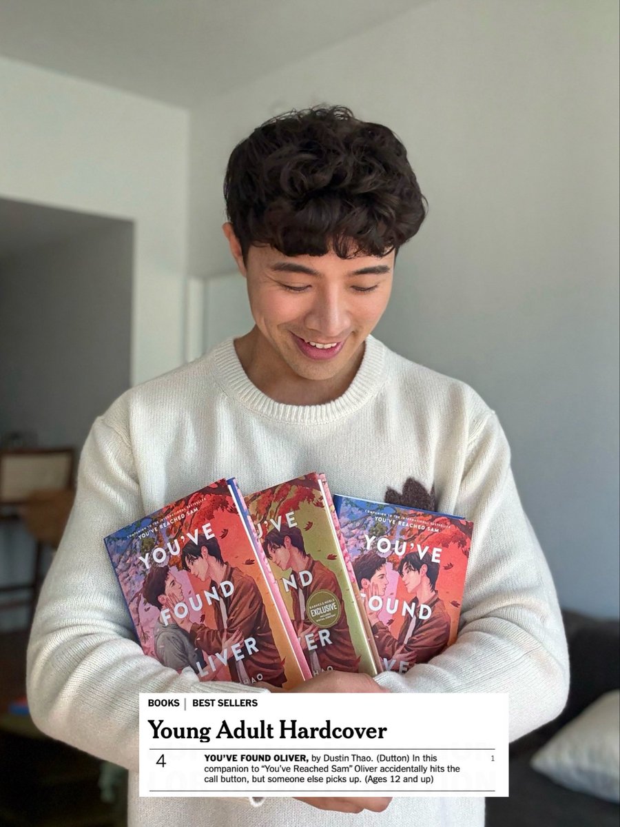 Dustin_Thao's tweet photo. My third book hit the NYT bestseller list!!! Thank you to all the amazing readers 🥹🙏🏼!!! You’ve Found Oliver is a multiple timeline romance about finding the one head over heels for in every single universe https://t.co/ScHqsD03Xz