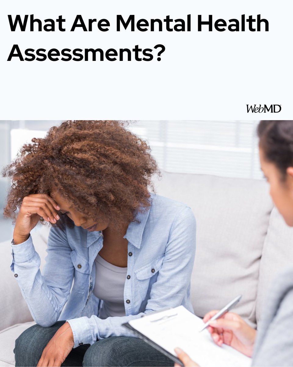 WebMD's tweet image. What does it mean when someone gets a mental health assessment? Find out what's involved, who should get one, and what the results mean. #WorldMentalHealthDay wb.md/4o8D2oT
