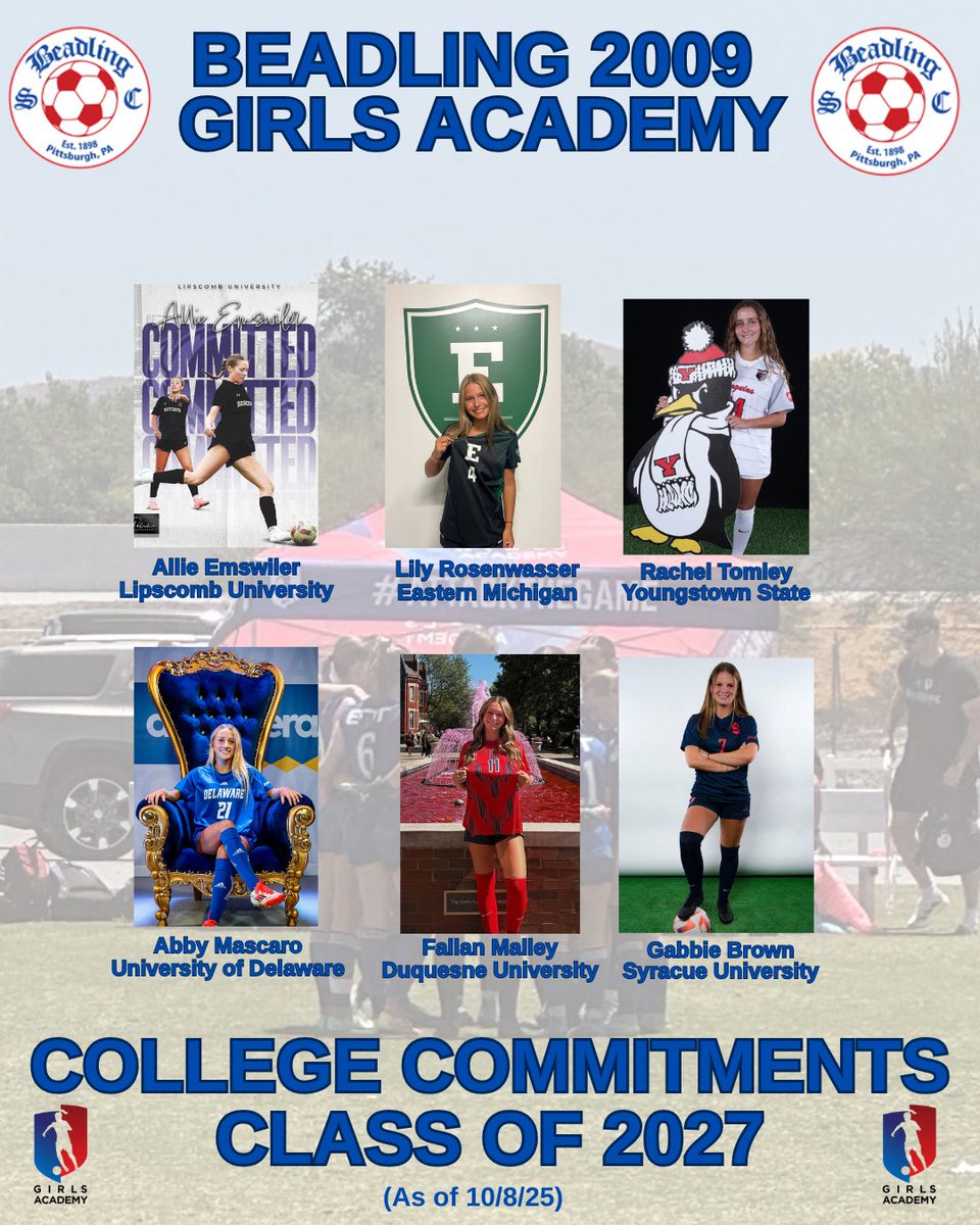Beadling2009GA's tweet photo. We are so proud of our 6️⃣ players who have verbally committed to play at the next level! 

Can’t wait to see what the futures holds for this team!

@BeadlingSoccer @GAcademyLeague @ImYouthSoccer @ImCollegeSoccer @PrepSoccer @TheSoccerWire @TopDrawerSoccer @pghsoccernow @Big56Conference 
@TribLiveHSSN @PGVarsityXtra 
@SHAlmanacSports @KBarnes_PG @RachaelKPalmer @GIRLSWPIALSOC @EBaileysports