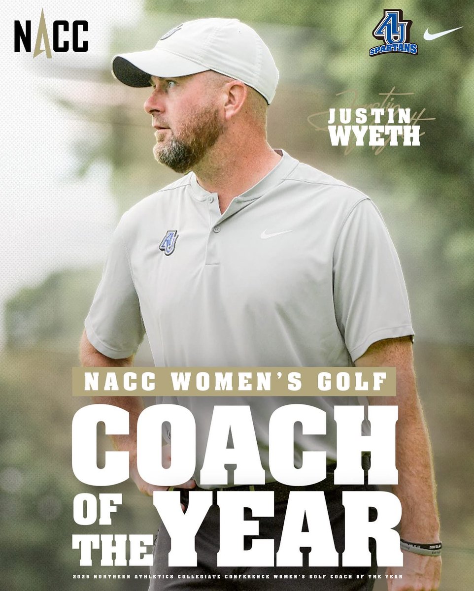 1️⃣0️⃣x <a href="/NACC_sports/">NACC</a> Women’s Coach of the Year - congrats Coach Wyeth!  #weareoneAU 🔵⚪️🔵⚪️