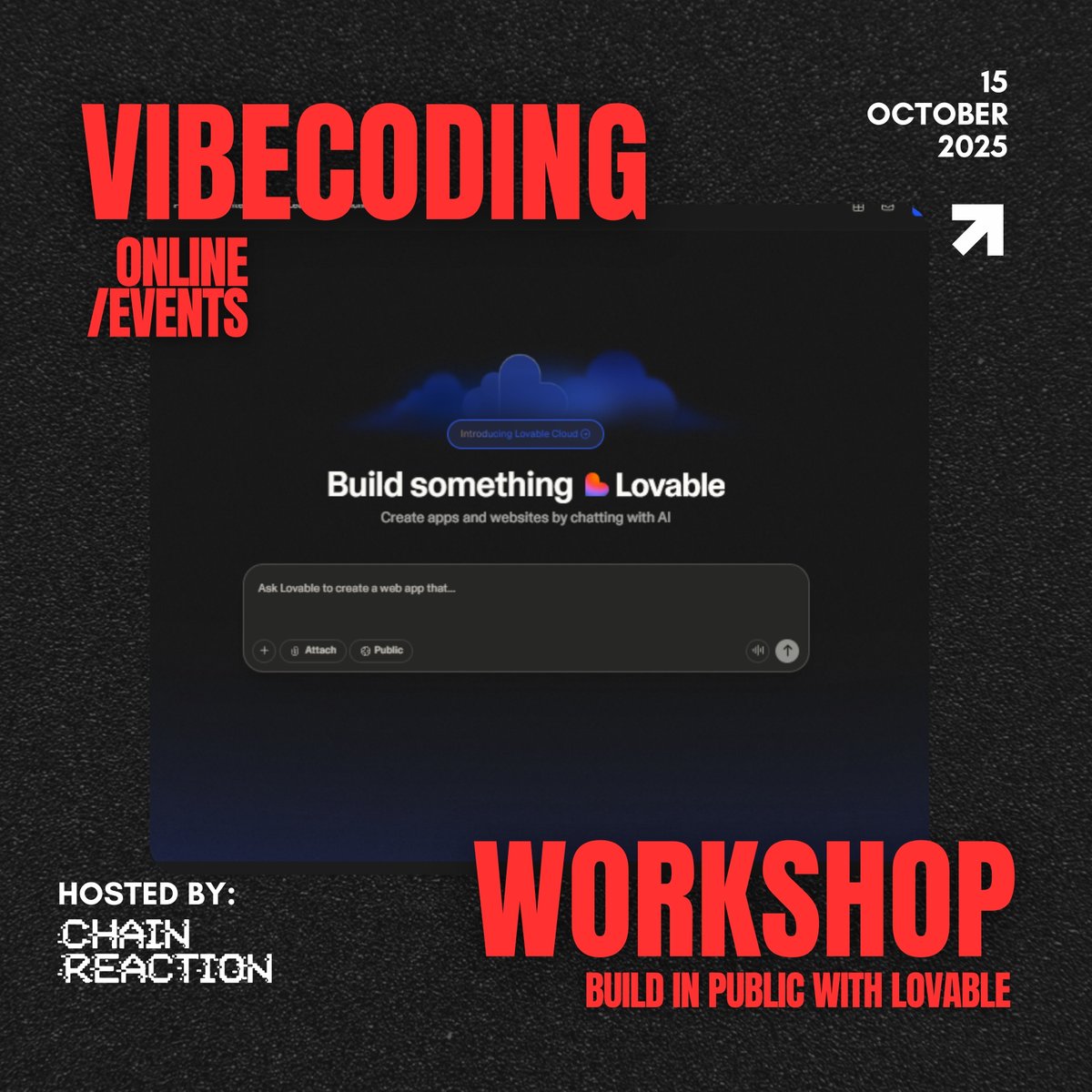 ChainRctnGlobal's tweet image. We’re kicking off our @ChainRctnGlobal Future Leaders of Web3, AI and Emerging Tech Student Campaign with a live build-in-public session.

🛠️ Learn how to build working websites and platforms with @lovable_dev + @supabase.

🚀 Turn your first idea into a functioning MVP in 90…
