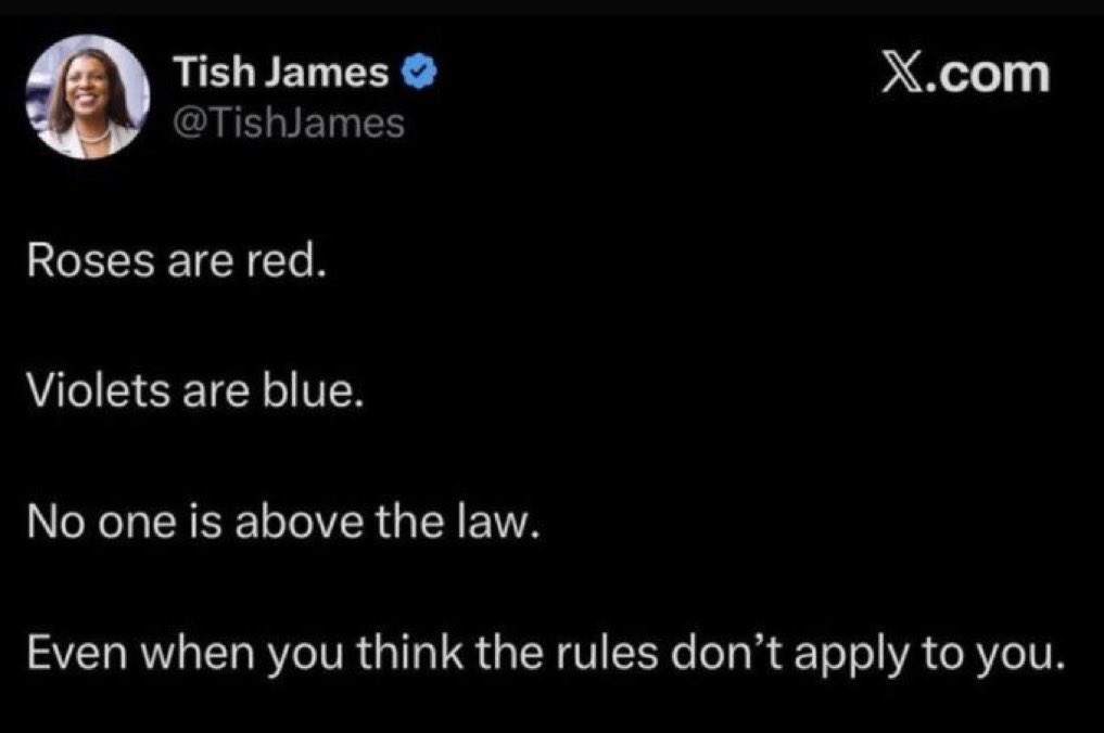 heyjod's tweet photo. @NewYorkStateAG Bwahahahahahahaha. Karma bites real bad lady. https://t.co/okxlZp95On
