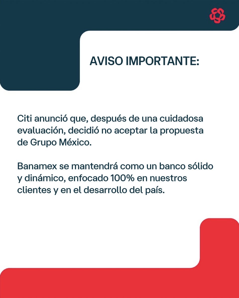 banamex's tweet image. Banamex reafirma su compromiso con México 🇲🇽 y con sus clientes.