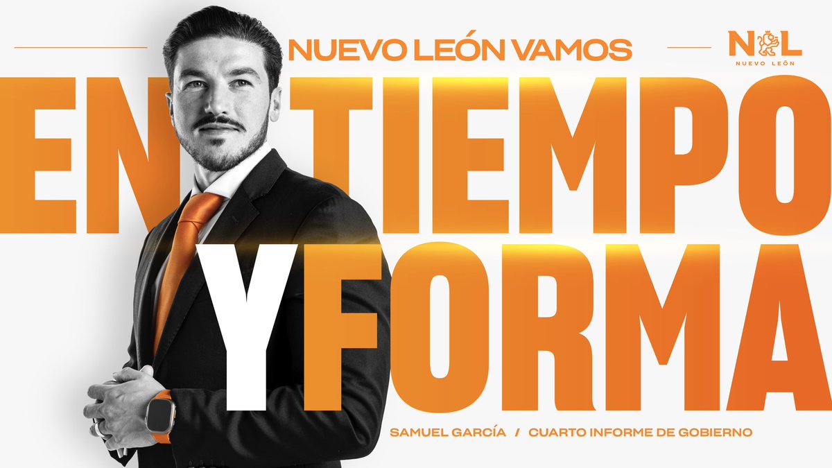 Hemos trabajado día y noche para construir un nuevo Nuevo León, y a 4 años vamos EN TIEMPO y FORMA, logrando que nuestro estado sea primer lugar en todo. 

Los 2 años que quedan serán de más y más trabajo y les aseguramos que todo lo que viene va EN TIEMPO Y FORMA.