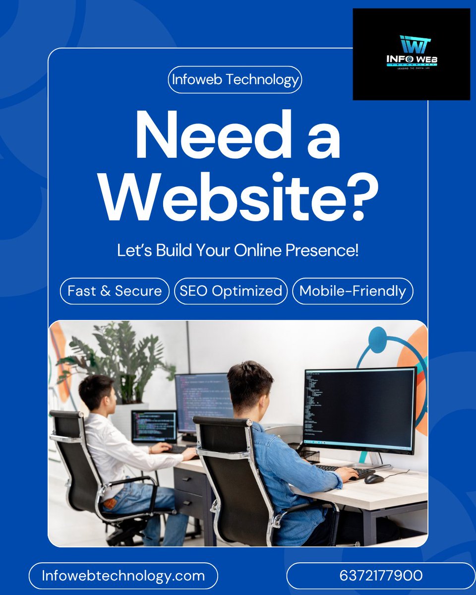 infowebtech26's tweet image. 🌐 Need a Website for Your Business?
Let INFOWEB TECHNOLOGY help you create a fast, secure, SEO-optimized, and mobile-friendly website that grows your online presence! 💻✨
📞 Call: 6372177900
🌐 Visit: infowebtechnology.com

#WebDevelopment #WebsiteDesign #InfowebTechnology