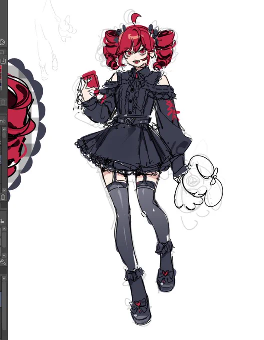 teto day but im not at home so i cant draw anything for now please have this jirai kei teto wip!!