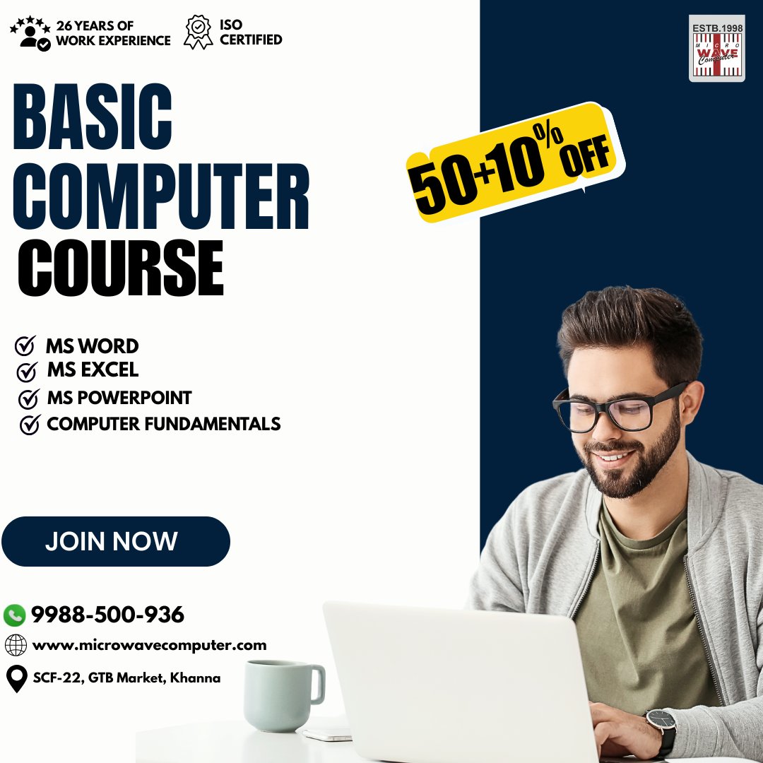 LalkaKiran's tweet image. Learn essential computer skills from scratch — typing, browsing, emails, and more!
Perfect for beginners. Start your tech journey today!
#basicomputercourses #basiccomputercoursenearme #2monthsbasiccomputercourse #basiccomputercourseinkhanna #basiccomputercourseinpunjab