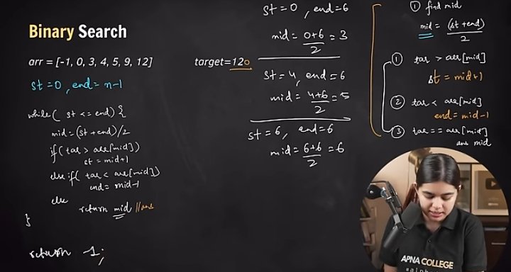 Iram57238's tweet image. Day 16 of my #DSA Journey ✅
Explored Binary Search Algorithm — smart, efficient &amp;amp; elegant!
Covered real-life uses, iterative &amp;amp; recursive code, dry run, and time complexity.
Divide, conquer, and search faster! 🔍⚡
#CodingJourney #BinarySearch #DSA