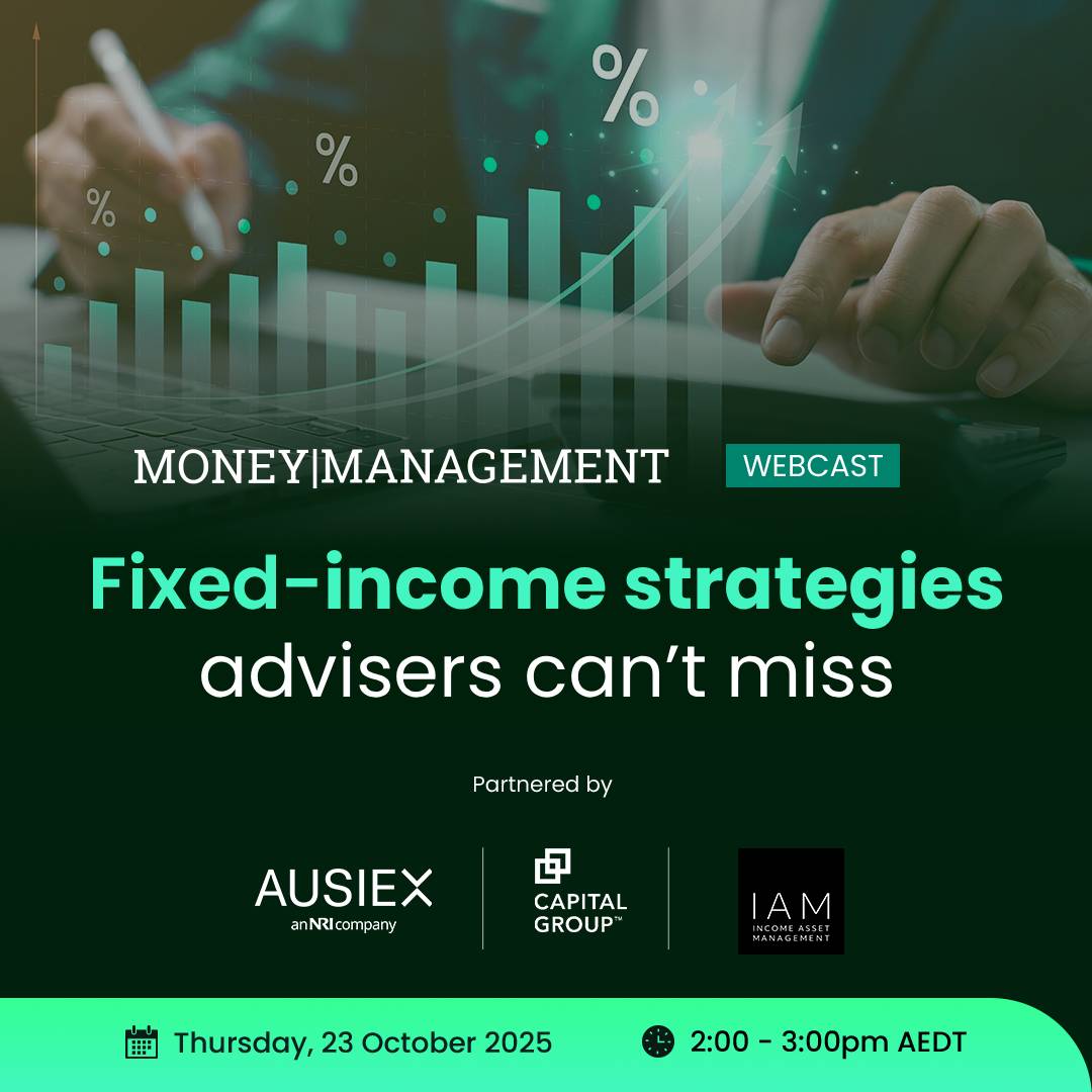 This exclusive #MoneyManagement #webcast covers:
- Bonds as a wealth safeguard
- Global opportunities &amp; private credit
- Navigating the super tax

Don’t miss expert insights from AUSIEX, IAM, and Capital Group.
bit.ly/3IGavYF 

#fixedincome #wealth #investment #advisers
