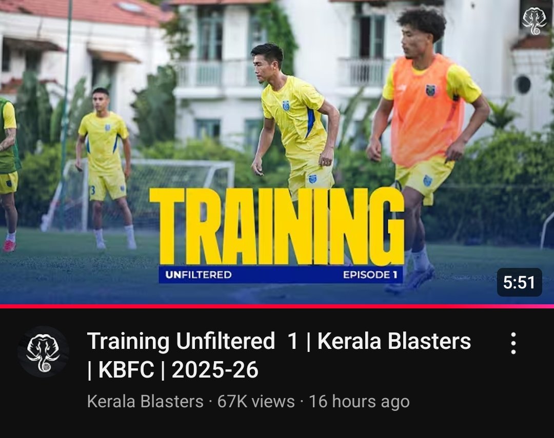 You know you’ve got a purpose to live, because KBFC starts uploading Training unfiltered episodes😌💛

Better days are coming 📈
#KeralaBlasters #KBFC