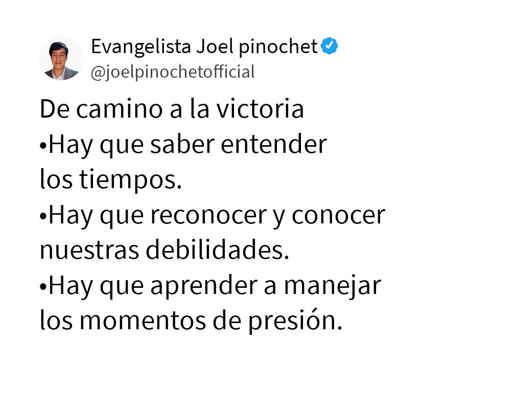 yoel38945511's tweet photo. Aquí les dejamos una frase del Evangelista Joel Pinochet https://t.co/KIbifA3zS4