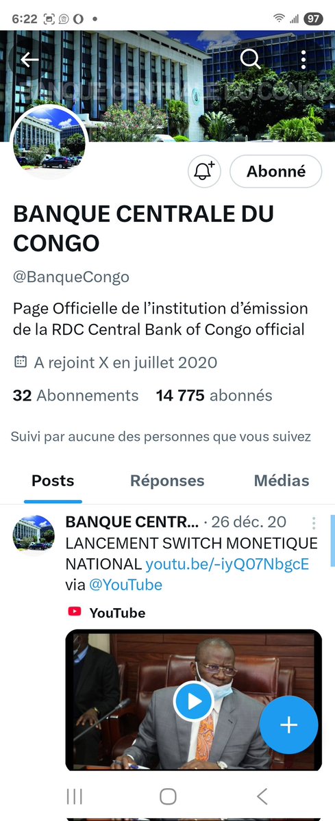 Christian Mutombo (@mutombom45035) on Twitter photo INFORMATION OFFICIELLE 
Le compte <a href="/BanqueCongo/">BANQUE CENTRALE DU CONGO</a> est le seul compte authentique de la Banque Centrale du Congo.
Le compte <a href="/BCC_RDC/">Banque Centrale du Congo</a>, créé en octobre 2025, est faux.
Les publications officielles reprendront sur le compte légitime dès la semaine prochaine.
⚠️ Restez vigilants INFORMATION OFFICIELLE 
Le compte <a href="/BanqueCongo/">BANQUE CENTRALE DU CONGO</a> est le seul compte authentique de la Banque Centrale du Congo.
Le compte <a href="/BCC_RDC/">Banque Centrale du Congo</a>, créé en octobre 2025, est faux.
Les publications officielles reprendront sur le compte légitime dès la semaine prochaine.
⚠️ Restez vigilants