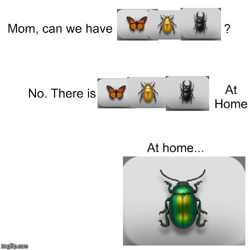 Mom :  Can we have RARE beetles???

Mom : We have rare beetles at home

Home : 🪲🪲🪲🪲🪲🪲🪲🪲🪲🪲🪲🪲🪲🪲🪲🪲🪲🪲🪲🪲🪲🪲🪲🪲🪲