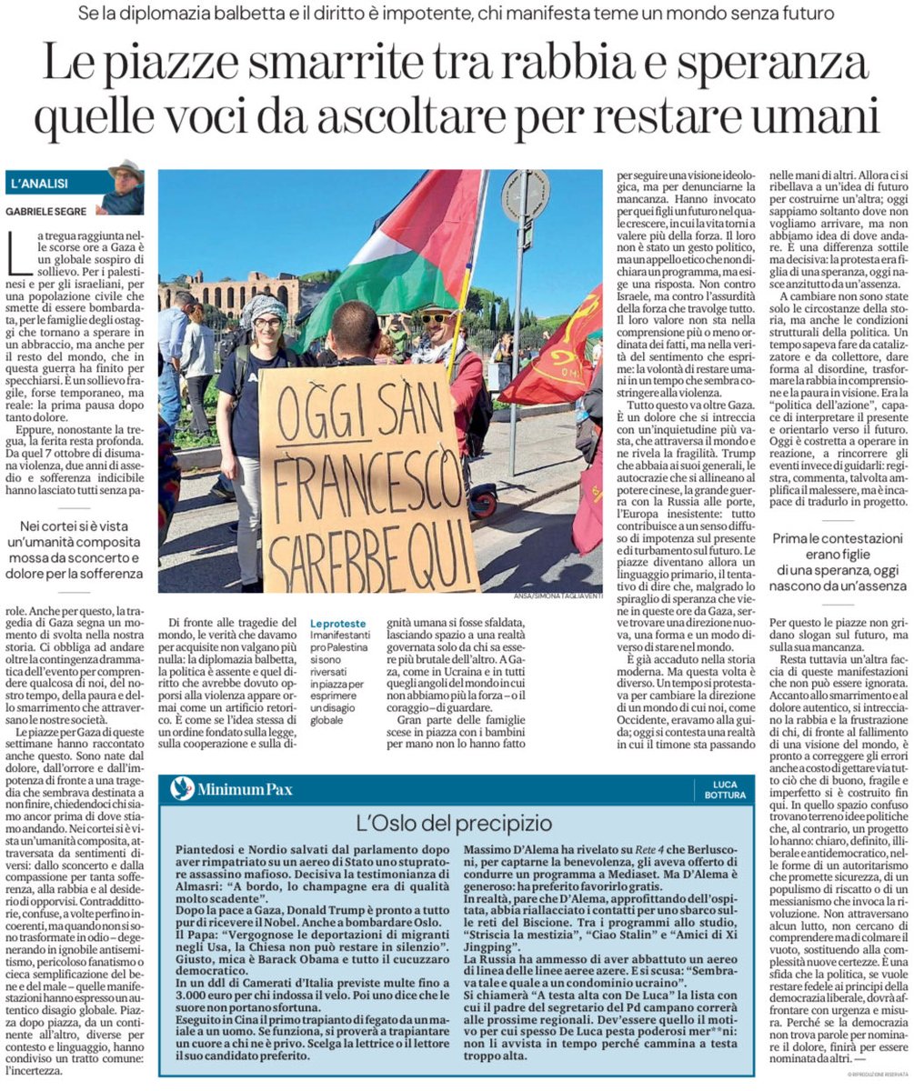 Beyond #Gaza: a #world that has lost its voice. I write on this in my piece published this morning on <a href="/LaStampa/">La Stampa</a>.