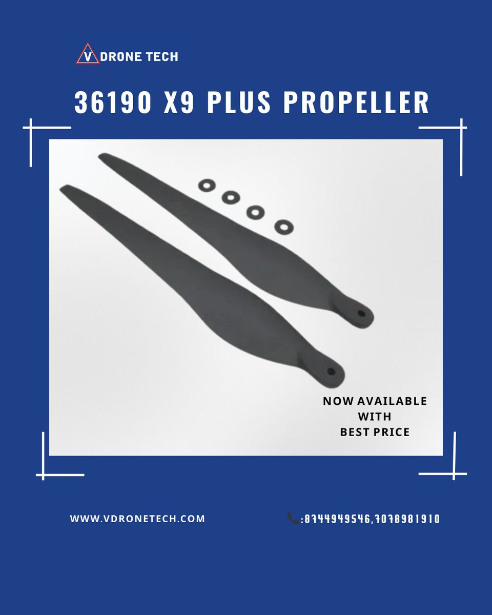vdronetech's tweet image. 🛩️ Upgrade Your Drone Performance!
Introducing the 36190 X9 Plus Propeller – now available at the best price from V Drone Tech.
✅ Precision Design
✅ Durable Build
✅ Optimized for Efficiency
Don&apos;t miss out – elevate your drone game today!

#VDroneTech #X9PlusPropeller
