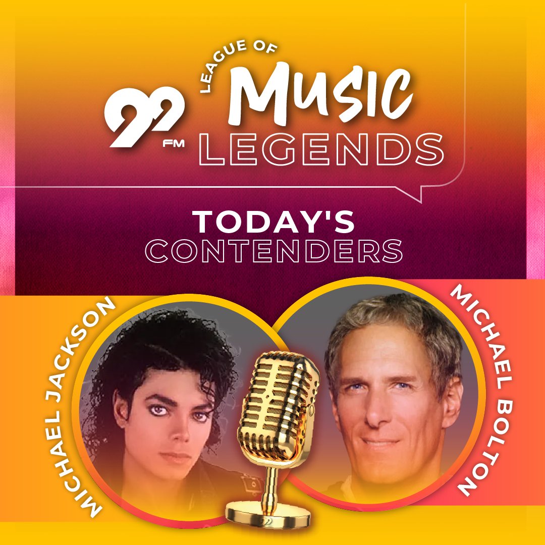Two Michaels, one legendary legacy! League of Music Legends. WhatsApp Legend to 083 000 1049 NOW and stand a chance to win N$ 500.00 every week. #WeLoveMusic #99fm