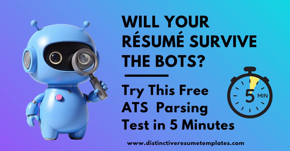 SmartCareerTips's tweet image. Will Your Resume Survive the Bots? Try This Free ATS Resume Parsing Test in 5 Minutes distinctiveresumetemplates.com/free-ats-resum… #ResumeTemplates #ResumeHelp