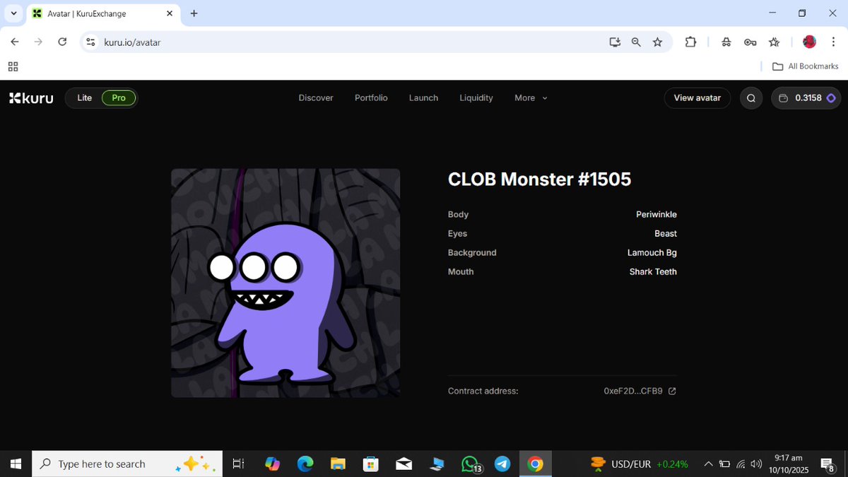 Cryptoskill ⨀ (Ø,G) (@cryptoskill1) on Twitter photo My wallet is eligible minted out a CLOB MONSTER #1505
ON <a href="/KuruExchange/">Kuru (mainnet arc)</a>
I don't know what next 👀 My wallet is eligible minted out a CLOB MONSTER #1505
ON <a href="/KuruExchange/">Kuru (mainnet arc)</a>
I don't know what next 👀