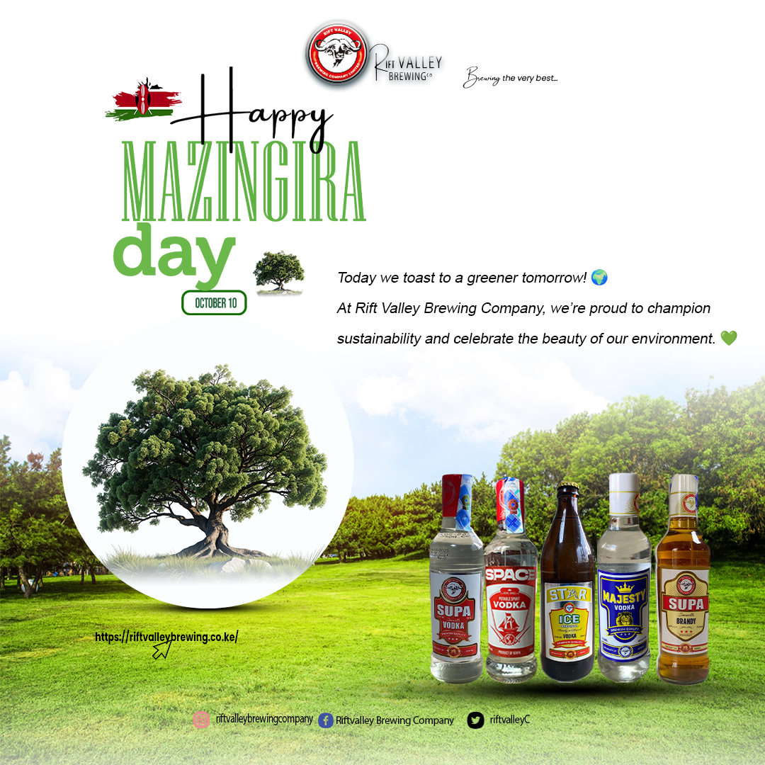 RiftvalleyC's tweet photo. It’s Mazingira Day! 🌿💚
Here’s to trees, clean air, and a planet worth toasting to! 🌎✨
Let’s keep it green — one sip, one tree, one good vibe at a time. 🍻
#MazingiraDay #CheersToNature #RiftValleyBrewing #GoGreen #SustainableSips #DrinkResponsibly #EcoVibes https://t.co/MKOO0LtZlM