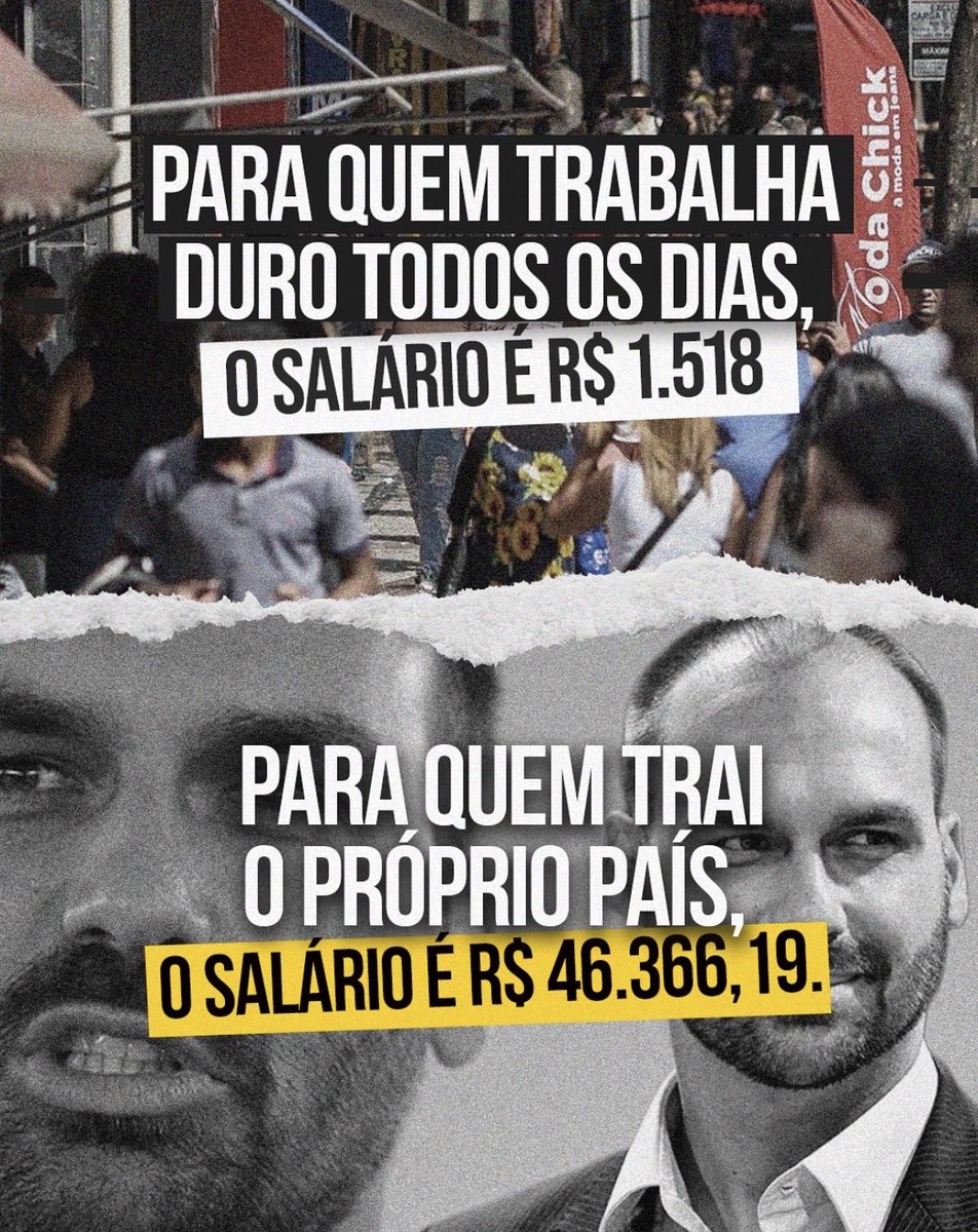 Você acha justo? O <a href="/HugoMottaPB/">Hugo Motta</a> acha.
Pior: até hoje Eduardo Bolsonaro segue deputado.
O Congresso inimigo do povo blinda corruptor como Eduardo, bilionários, bancos e Bets.