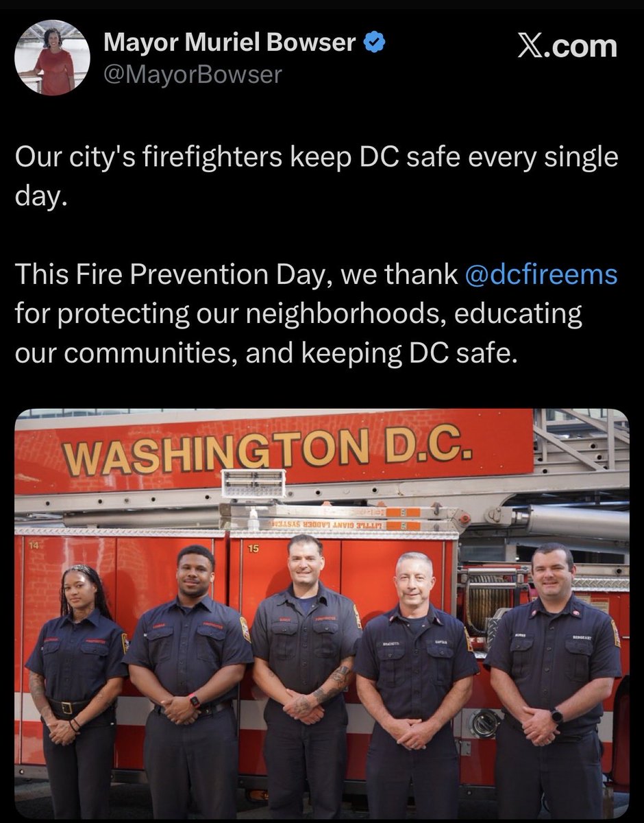 IAFF36's tweet image. DC’s FFs deserve more than words, they deserve action.

They protect DC every day, yet they have been working w/o a new contract for 374 days. 

We appreciate the kind words but respect isn’t spoken-it’s shown. It’s time for the city to show up for those who always show up for DC