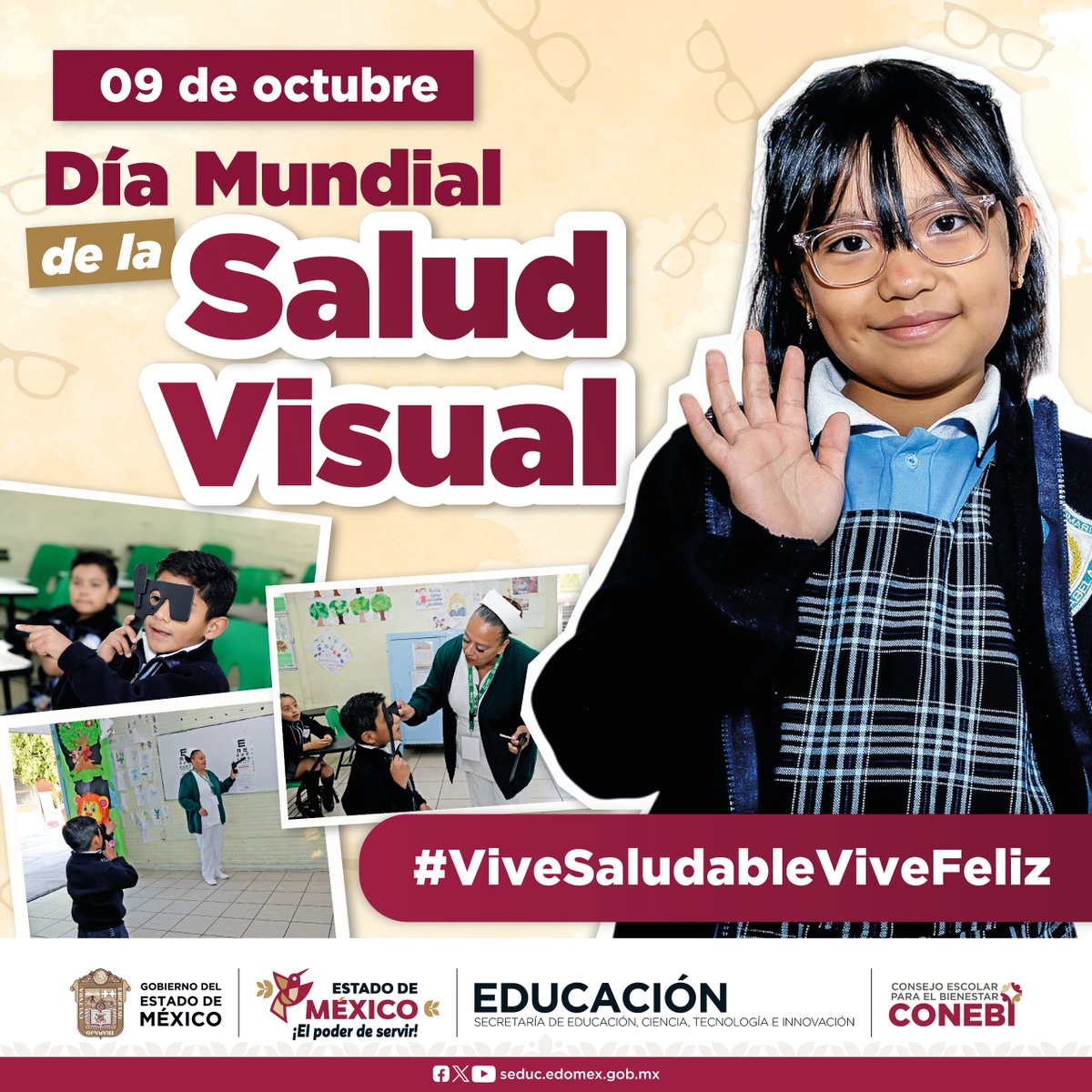SeducEdoMex's tweet photo. En este #DíaMundialDeLaSaludVisual es importante recordar que cuidar de nuestros ojos es fundamental.

Con la Estrategia “Vive Saludable, Vive Feliz” se busca realizar detecciones tempranas para identificar y tratar problemas de la vista.
#Juntasyjuntosconstruimosunavidasaludable https://t.co/4pWZpL7u7x