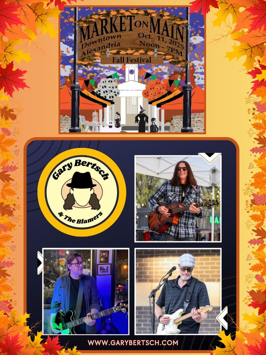The Fall Fest tour continues this Saturday in Alexandria, KY at Market on Main.  We perform 4:00-6:00.  
Let’s go.

#singersongwriter #alexandriaky #folkrock #americanamusic #kentuckymusic #cincinnatimusic #supportlocalmusic