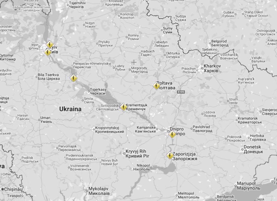 kimhvik2's tweet image. Hydro and Thermal power plants struck in these cities so far. 

Half of Kyiv without power.