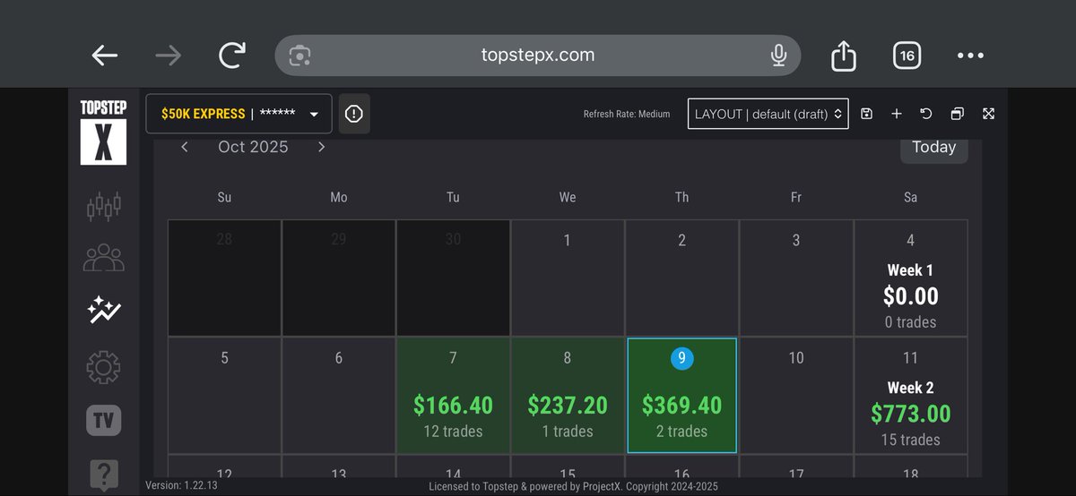 rellotrades's tweet photo. Through back testing I learned that If my Strat works one day, there’s a high chance it will work the next day. 

Once I reach a day it doesn’t hit, there’s a high chance it won’t hit the next day. Helps me manage risk. Starting off strong on the October XFA’s @Topstep https://t.co/t46R0eor1Z
