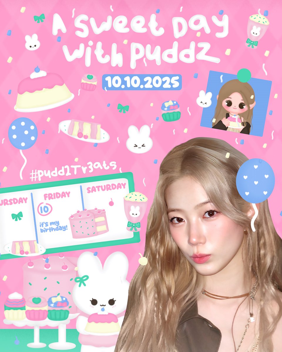 tobeto_o's tweet photo. kindly repost, ありが’tou ☆⌒(ゝ。∂) !

heYYO_o ! LeT’s ceLeBratE a Sweet Day With Puddz 🎁🎈 ada FREE LAYOUT CHIBI untuk 2 orang by rep 💐 yuk langsung scroll dan ikut meriahkan ulang tahun ka @pjrinses #Pudd2Tr3ats 🎂

🐰 END 11 OKT 2025 20.00 
#zonauang #zonajajan https://t.co/fKbGIdit8R