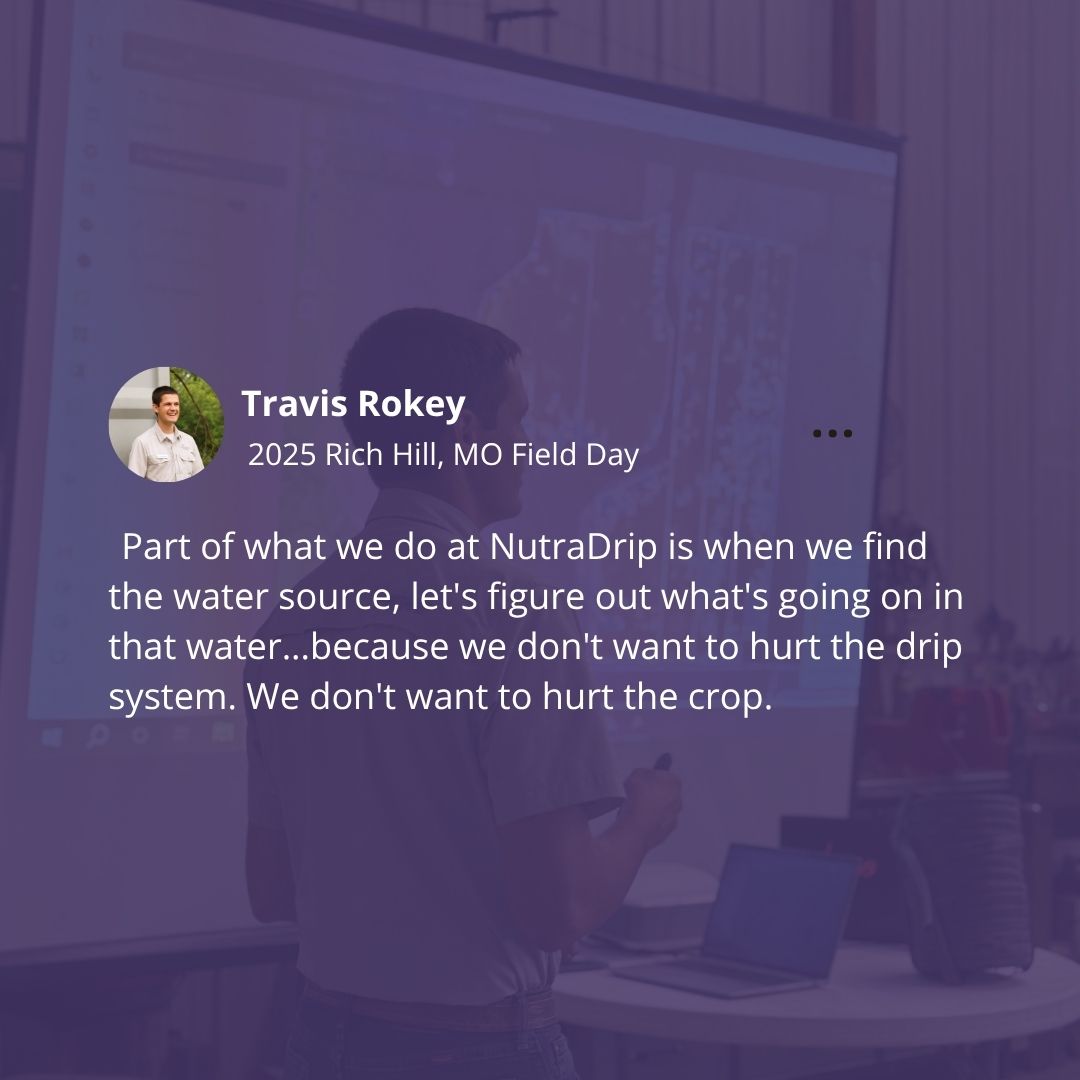 It starts with the water.
At NutraDrip, we test and filter before it ever reaches the drip line. Clean water means healthier systems — and healthier crops. 🌱