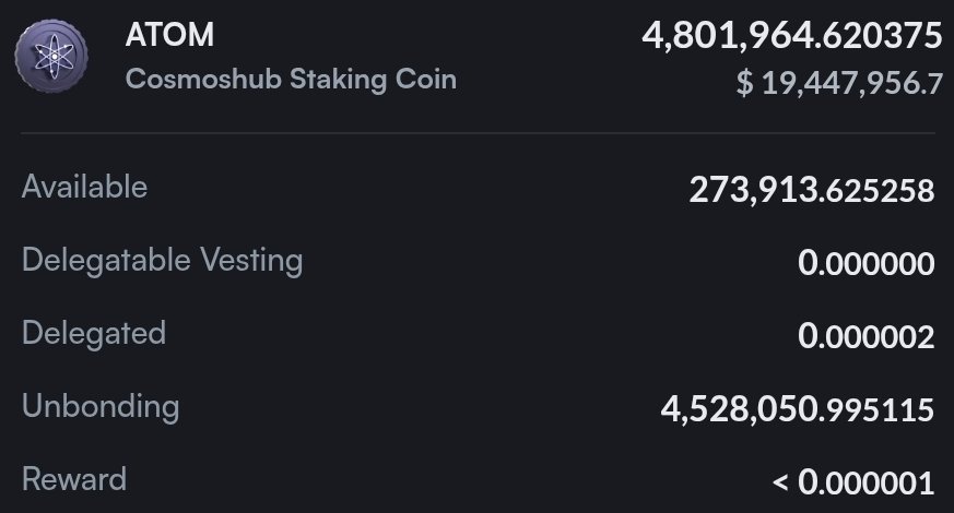The ousted creator of Cosmos $ATOM Jae Kwon has just unstaked his >4.5+ million $ATOM and will exchange them for $ATONE in 21 days
iykyk
/SLAY_THE_BEAST