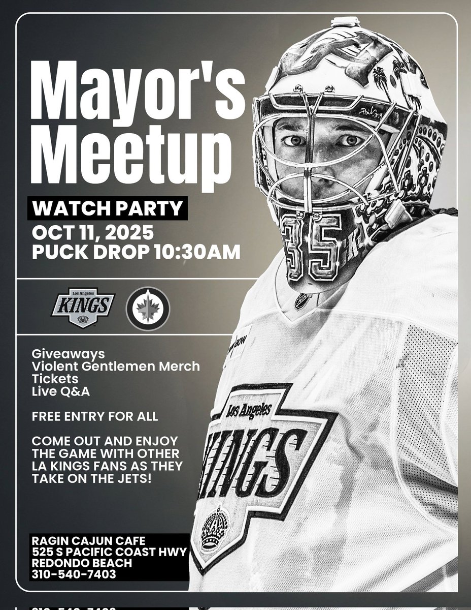 WATCH PARTY this Saturday! 

All #GoKingsGo fans welcome. Hope to see you there.

Special giveaways include:
<a href="/ViolentGents/">Violent Gentlemen</a> merch, <a href="/LAKings/">LA Kings</a> game tickets, and more!