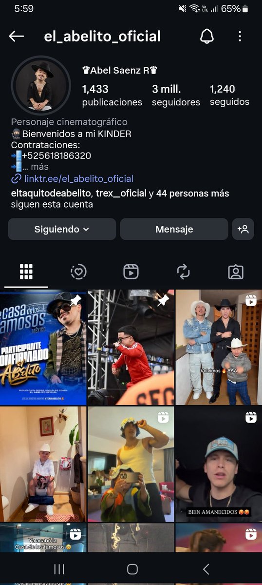 Ya somos 3 millones en instagram 
#Abelito