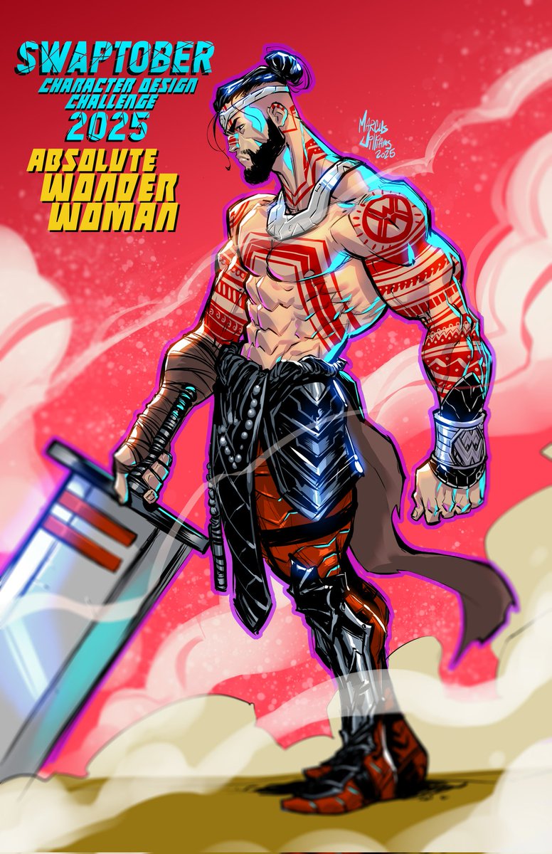 marcusthevisual's tweet image. Swaptober-Art Challenge 2025 continues! Absolute Wonder Woman is the 4th entry. More to come, peace y’all
