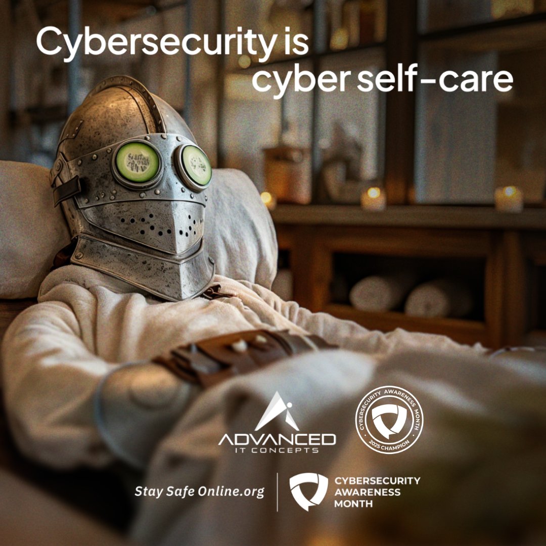 AITCinnovate's tweet image. Taking care of your systems is just as important as taking care of yourself. This #CybersecurityAwarenessMonth treat your 
network to a digital spa day.

At #AdvancedIT we build resilience through secure proactive protection.

#WeMakeItHappen #StaySafeOnline @StaySafeOnline