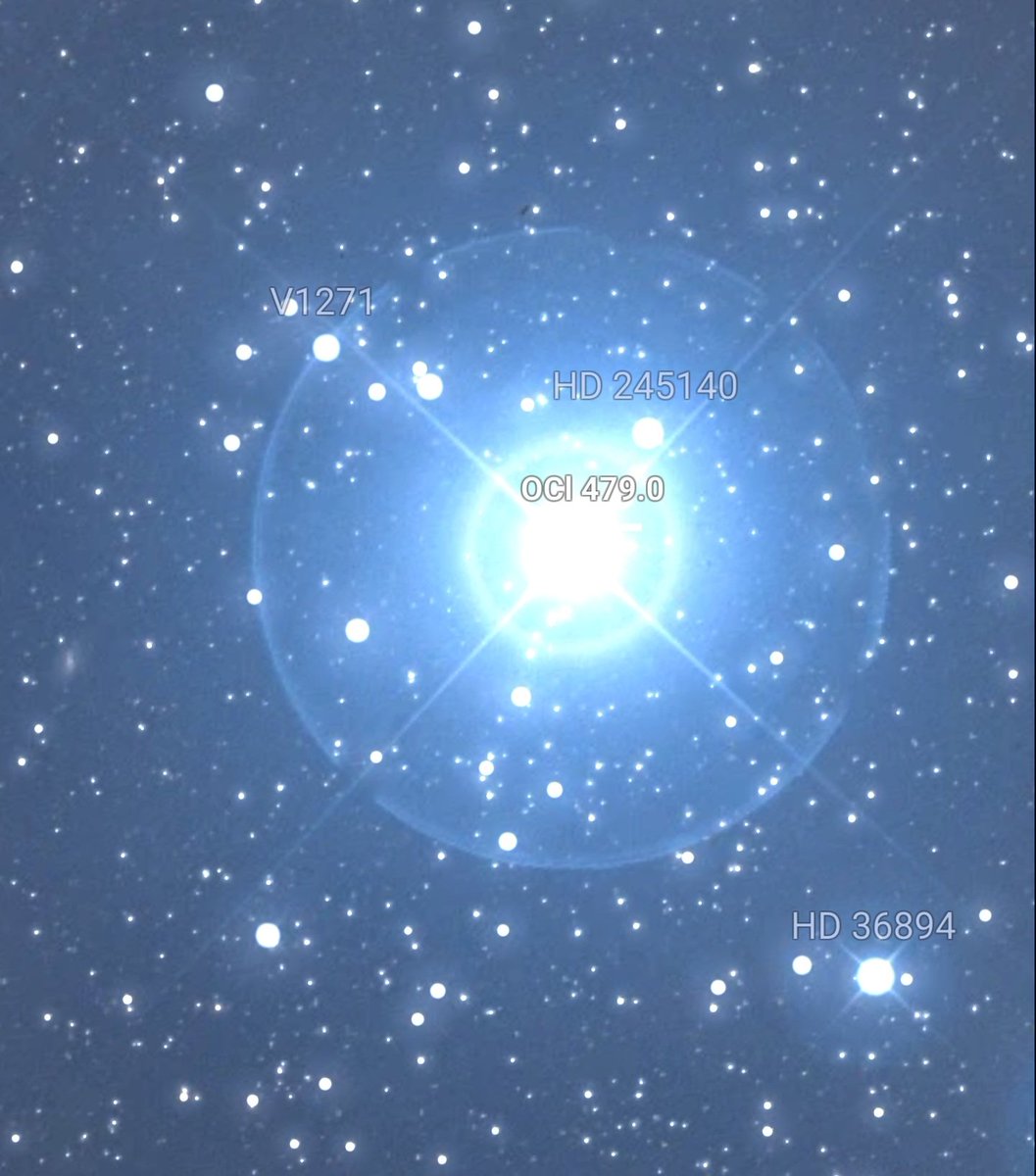 SandyFields's tweet image. Caught something at the 12 noon postion of Orions cluster a few datmys ago.