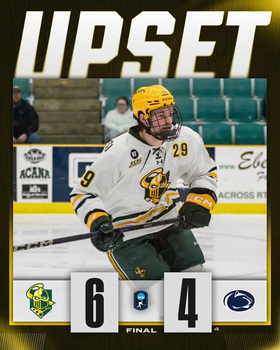 DOWN GOES NO. 4 🚨

<a href="/ClarksonMHockey/">Clarkson Men’s Hockey</a> upsets No. 4 Penn State, 6-4

#NCAAHockey