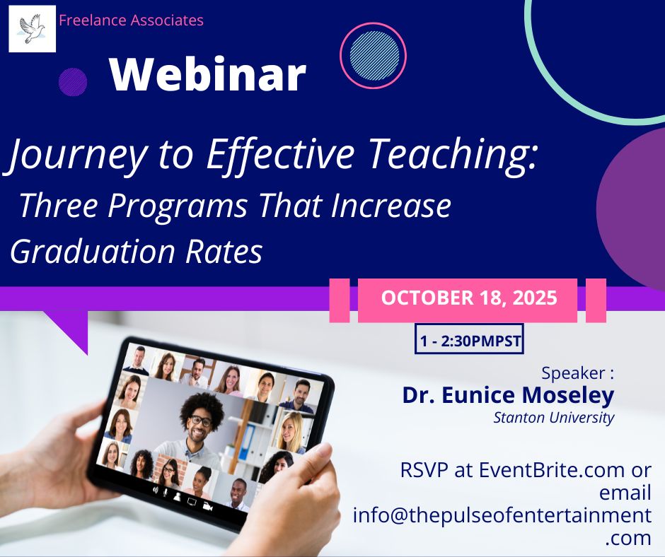EuniceMoseley's tweet image. #Educators #LearningPrograms #RSVPToday @Evenbrite or thepulseofentertainment.com/webinars.html (for discount)