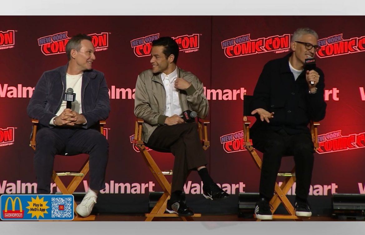 RamiMalek_br's tweet photo. Comic Con 2025 - Aniversário de 10 anos de Mr. Robot! 🥰🥰🥰
#ramimalek #christianslater #samesmail #mrrobot #comiccon2025 https://t.co/guVpi92Xru