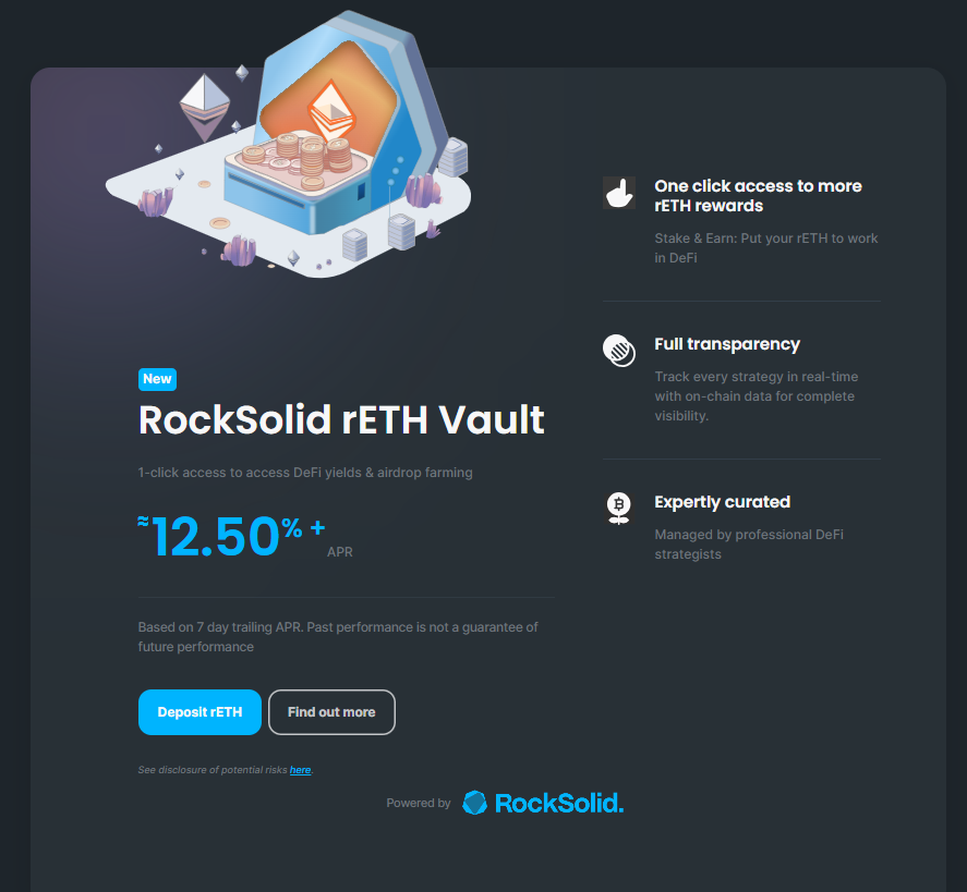 drjasper_eth's tweet photo. The new official @Rocket_Pool rETH vault is already at ~2k ETH in deposits!

Get boosted APR on your deposits :) https://t.co/4Xe7sPj8FN