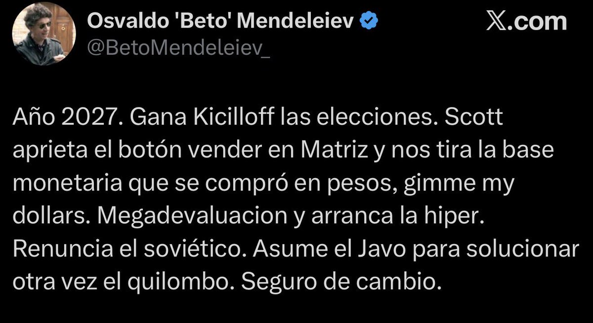 porqetendencias's tweet image. “BOTÓN ROJO”

Porque los libertarios admiten haberle dado el control absoluto a Estados Unidos para destruir la economía de nuestro país con solo apretar un botón.