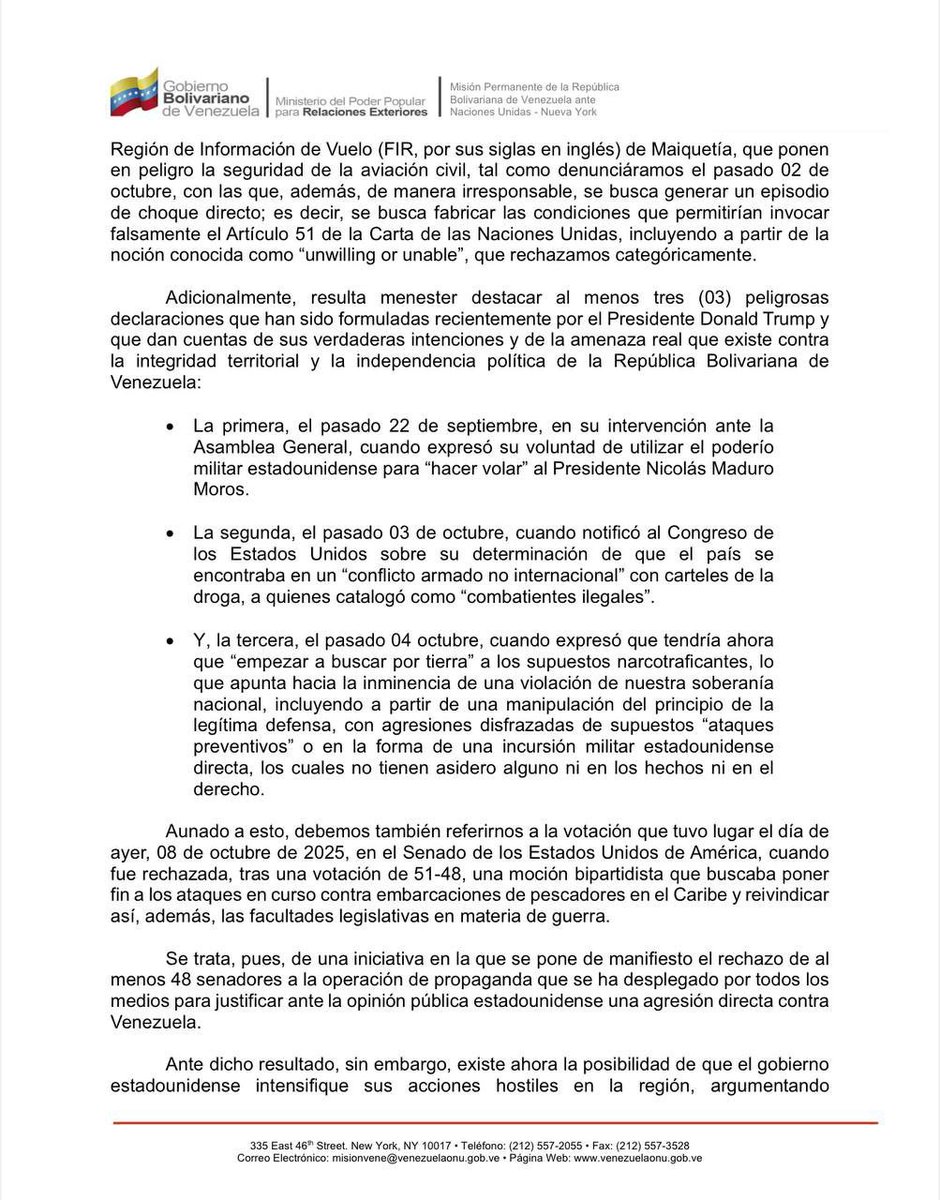 paumonagas3's tweet image. Venezuela Solicita Reunión Urgente del Consejo de Seguridad de la ONU

El Gobierno Bolivariano de Venezuela ha solicitado formalmente una reunión de urgencia del Consejo de Seguridad de las Naciones Unidas.